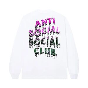 Anti Social Social Club Mind Melt Long Sleeve White Shirt - New - XL